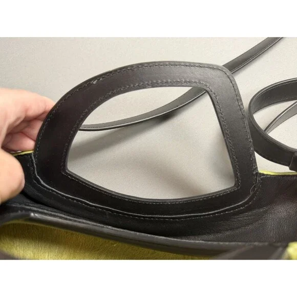 Dries Van Noten Haircalf Tote Chartreuse Green Leather Handle Rare Made Italy - Picture 3 of 17